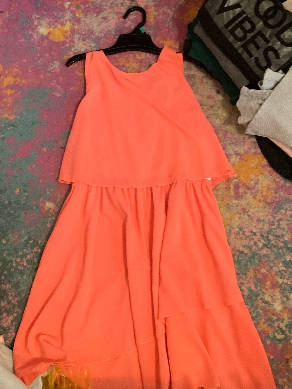 Laundry By Shelli Segal Girls Coral Layered Tank Dress